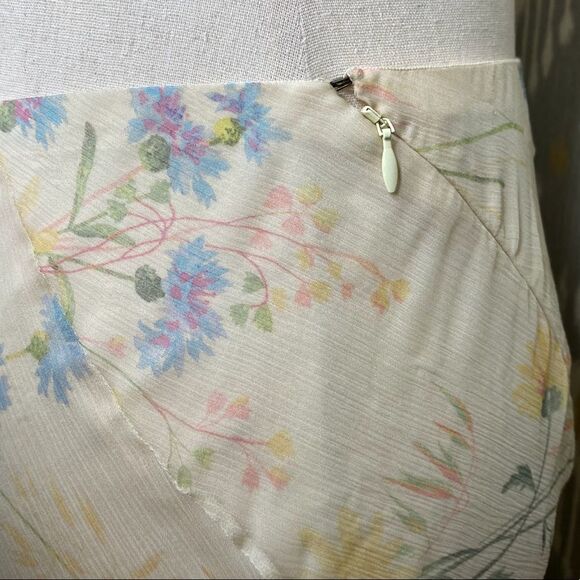 Ralph Lauren Pre-Spring 18 Collection Vanilla Wildflower Silk Chiffon Maxi Skirt - Picture 17 of 17